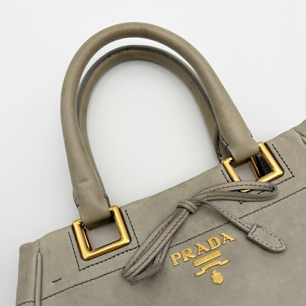 PRADA Gray Leather Shoulder Bag - Picture 9 of 16